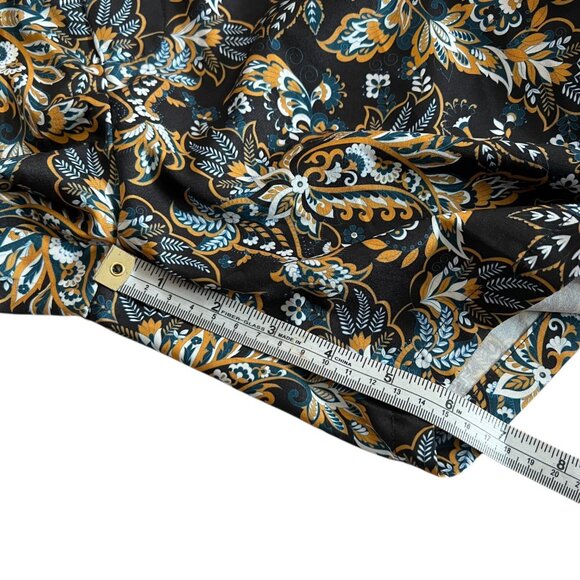 Romper Jack Floral Paisley Shorts Jumpsuit Black Size‎ L Maximalist Camp Preppy - Picture 10 of 12